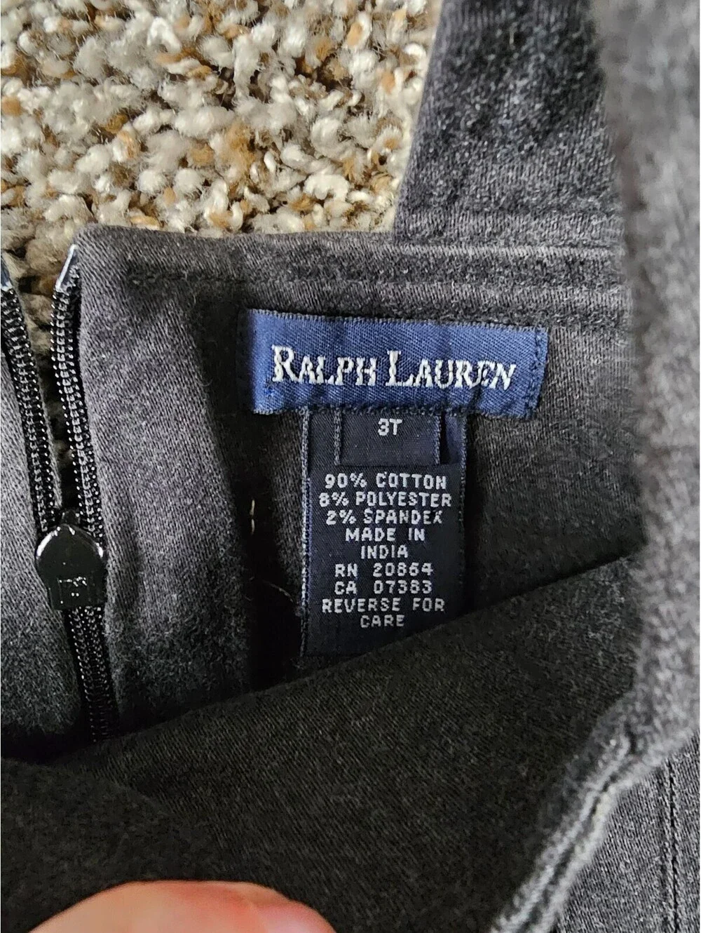 Ralph Lauren Toddler Girls Sz 3T Knee Length Pleated Dress Dark Gray Jumper
